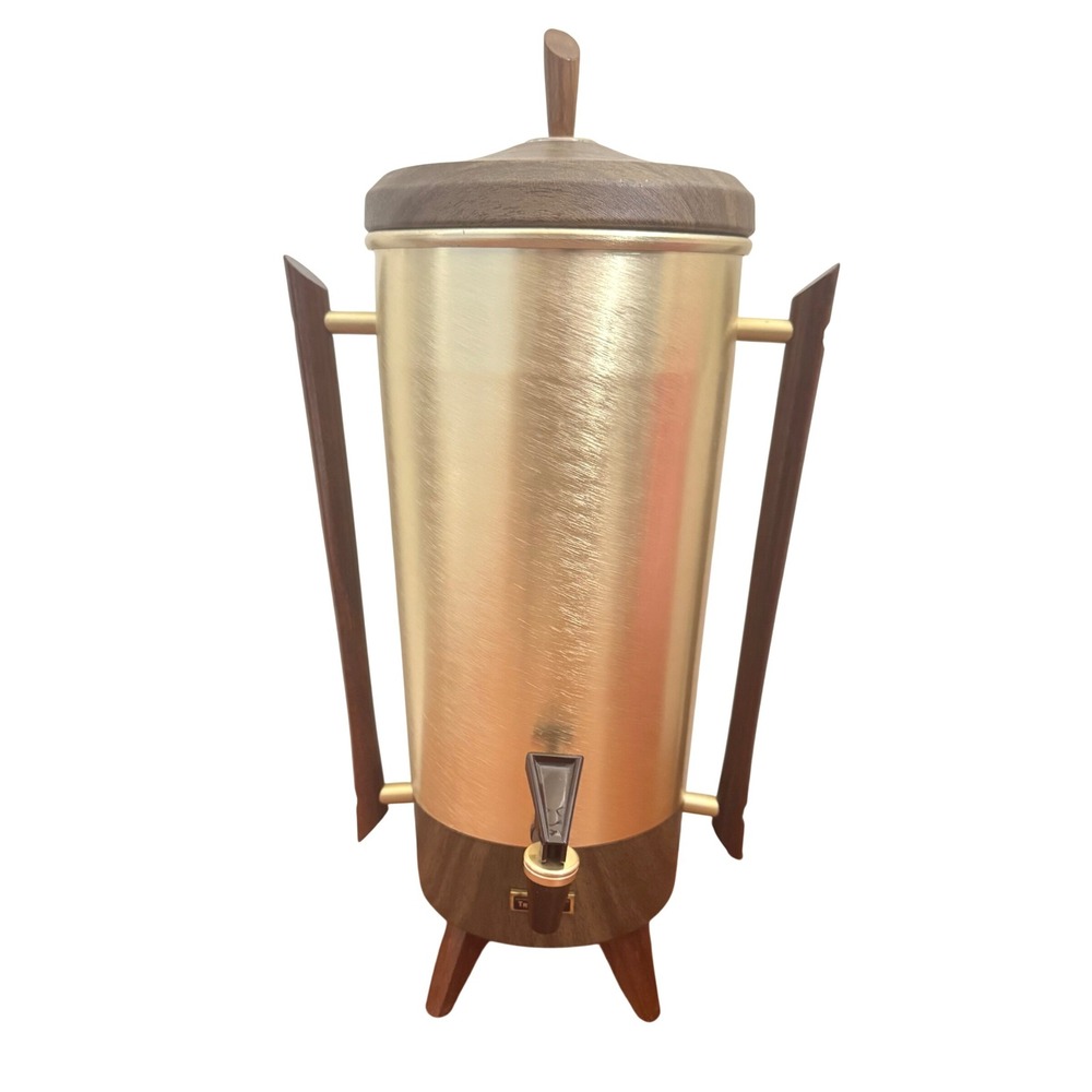 Tricolator Coffee Percolator Urn MCM Vintage TW-42 Bronze Wood Grain‎ Large 18in